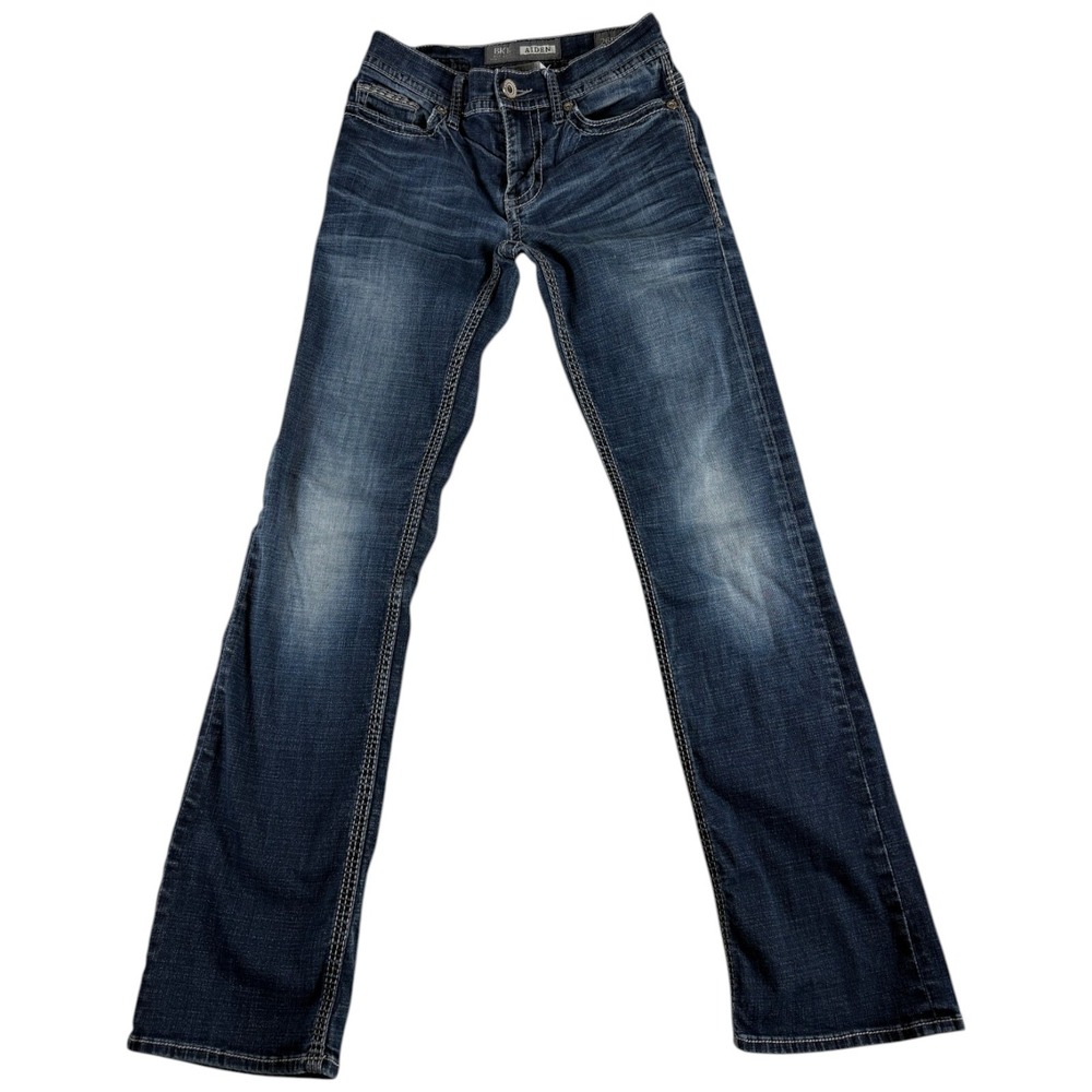 Buckle BKE Aiden Slim Bootcut Jeans Mens 26 Blue Denim Cotton Stretch Low Rise‎